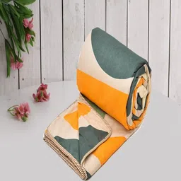 Myntra Elegant Homes Orange & Green Geometric Microfiber AC Room 150 GSM Double Bed Dohar-picture-27