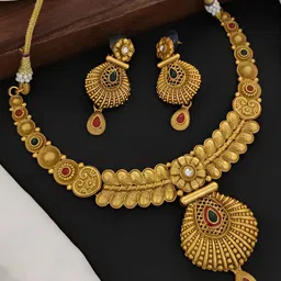 Anouk Women Gold-Plated Cubic Zirconia Stone Studded Jewellery Set image 2