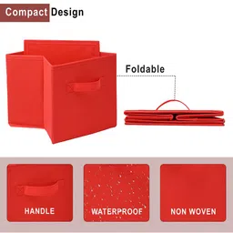 Kuber Industries Green 2 Pieces Multi-Utility Square Shape Storage Organisers image 4