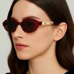 LULU & SKY Women Red Lens & Red Oval Sunglasses with image 3