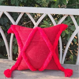 THROWPILLOW Red Embellished Rectangle Cushion Covers-picture-14