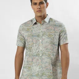 Louis Philippe Men Spread Collar Floral Printed Cotton Formal Shirt-picture-37