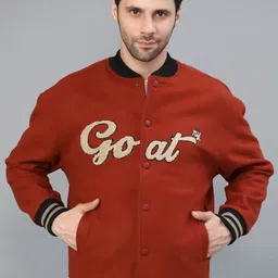 V-Mart Men Typography Varsity Jacket Embroidered-picture-27