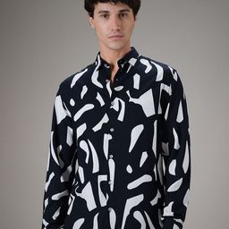 Banana Club Men Classic Slim Fit Opaque Printed Casual Shirt-picture-20