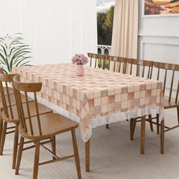 RUBOXA Brown Geometric Printed Plastic 8-Seater Table Cover-picture-38