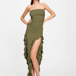 StyleCast Women Strapless Ruffles Fit & Flare Midi Dress-image-55