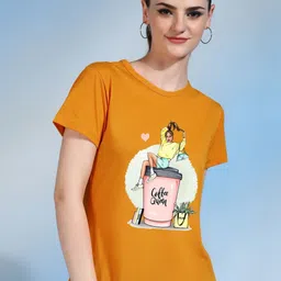 Moda Rapido Women Printed Bio Finish Raw Edge T-shirt-image-66