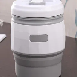 fab n funky Collapsible Silicone Multi-Use Travel Mug White Grey - 350 ml image 5