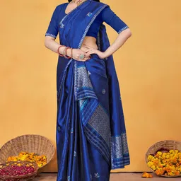 KAMDAR Woven Design Zari Silk Blend Saree-picture-18