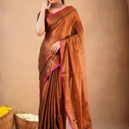 RIDDHIMAN FASHION Floral Printed Pure Cotton Paithani Saree-picture-12