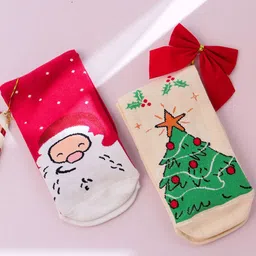 Thela Gaadi Pack Of 2 Christmas Patterned Calf length Socks image 5