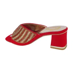 BAESD Embellished Velvet Party Block Sandals image 3