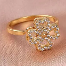 TheVineGirl Gold-Plated Cubic Zirconia Stone-Studded Adjustable Finger Ring-picture-43