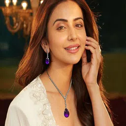 AccessHer Sliver-Plated American Diamond Studded Jewellery Set-picture-35