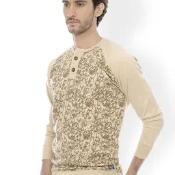 Basics Men Beige Printed Sweater image 4