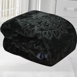 Doristyle Grey 300 GSM SOLID MINK Double Bed Blanket-image-4