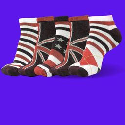 MJE Men Pack Of 5 Patterned Ankle Length Socks-image-75