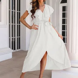 all about you V-Neck Asymmetric A-Line Maxi Dress-picture-3