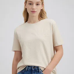 Pepe Jeans Women Applique Embroidered Pure Cotton T-shirt image 1