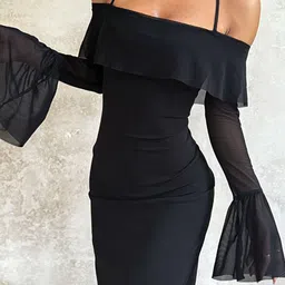 StyleCast x Revolte Cold-Shoulder Fit & Flare Maxi Dress image 2