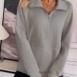 StyleCast x Revolte Women Solid Shirt Collar Pullover Sweatshirt-image-46