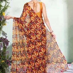 Garden Vareli Floral Printed Pure Chiffon Saree image 3