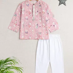 The Magic Wand Boys Ethnic Motifs Printed Regular Pure Cotton Kurta with Pyjamas image 1