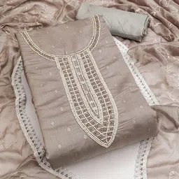 SAINOOR Embellished Semi-Stitched Dress Material-picture-25