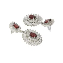 FANCY KF Silver Plated American Diamond Studded Jewellery Set image 4