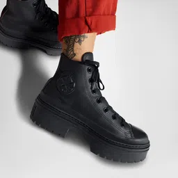 converse Chuck Taylor All Star Lugged Heel Leather Platform women high top shoe image 4