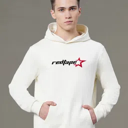 Red Tape Men Graphic Print Fleece Baggy Fit Hoodie-picture-36
