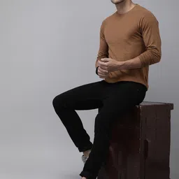 The Roadster Lifestyle Co. Men Raglan Long Sleeves Solid T-shirt-picture-40