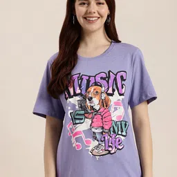 HERE&NOW Graphic Printed Pure Cotton T-shirt-picture-28