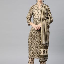 Readiprint Fashions Women Floral Printed Thread Work Kurta with Palazzos & With Dupatta-picture-2