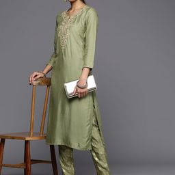 Biba Women Yoke Design Kurta with Trousers-picture-32