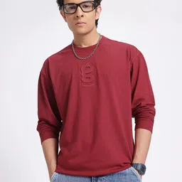 glitchez Bold Basics Embossed Brand Logo Oversized Fit T-shirt-picture-23