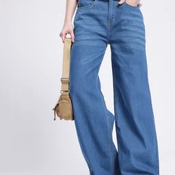 glitchez Women Urban Chill Wide Leg Light Fade Stretchable Jeans-image-28