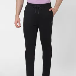 Jack & Jones Men Black Solid Lounge Pants with Brand Logo Print image 2