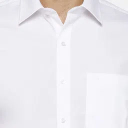 Ramraj Men White Original Regular Fit Solid Ethnic Shirt image 2
