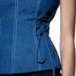 Sugercandy Women Solid Strapless Denim Tube Top image 3