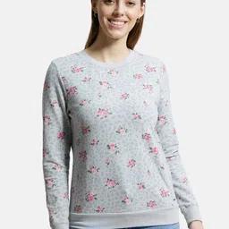 Jockey Super Combed Cotton French Terry Fabric Printed Sweatshirt with Ribbed Cuffs-AW68-picture-27