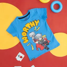 Pantaloons Baby Kids Blue Cotton Printed Avengers T-Shirt-image-67