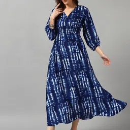 Femvy Tie and Dye Dyed Fit and Flare Midi Dress-picture-38