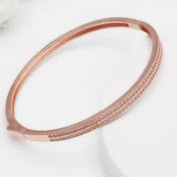GIVA 92.5 Sterling Silver Slender Rose Gold Bracelet for Women-picture-18