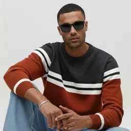 The Roadster Life Co. Colorblocked Striped Detail Sweaters-picture-30