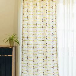 Urban Space Printed Yellow & White Cotton 8 FT Boho Long Door Curtain-picture-39