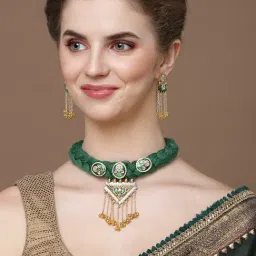 Dugran By Dugristyle Green Dangler Earrings for Women-image-12