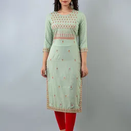 STYLE ANGEL Women Ethnic Motifs Embroidered Festive Straight Kurtas-image-37