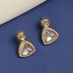 OOMPH Jewellery Gold Tone Jadau Kundan Ethnic Drop-image-30