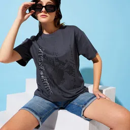 The Roadster Lifestyle Co Printed Cotton Oversized T-shirt-picture-27